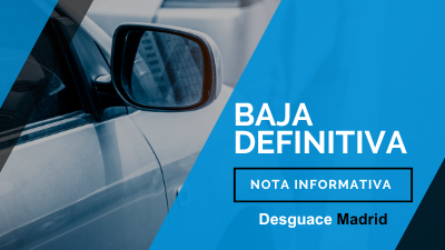 Nota informativa baja definitiva de coches